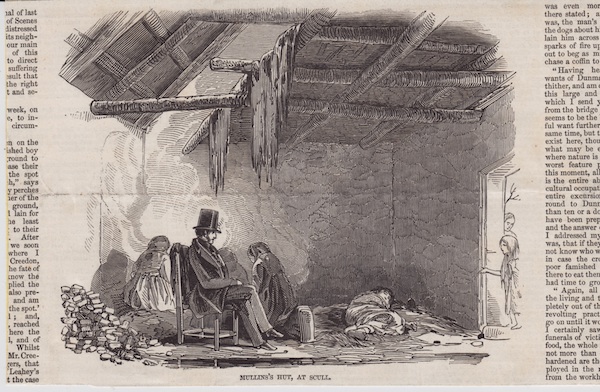 James O'Mahony, Mullins Hut, at Scull, published in THE ILLUSTRATED LONDON NEWS, Feb. 13, 1847. from the collection of Ciarán Walsh.